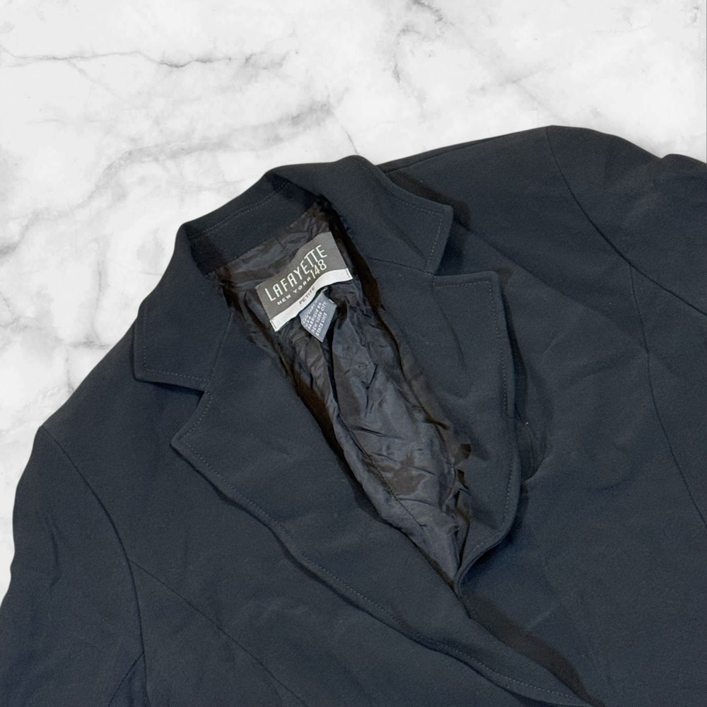 Lafayette 148 New York Black Button Blazer Women's Size Petite 4